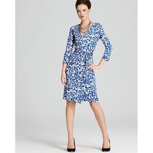 DIANE VON FURSTENBERG Women's Julian Floral Print Silk Jersey Wrap Dress Size 2